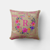 Personalized Throw Pillow Add Your Name  クッション (正面)