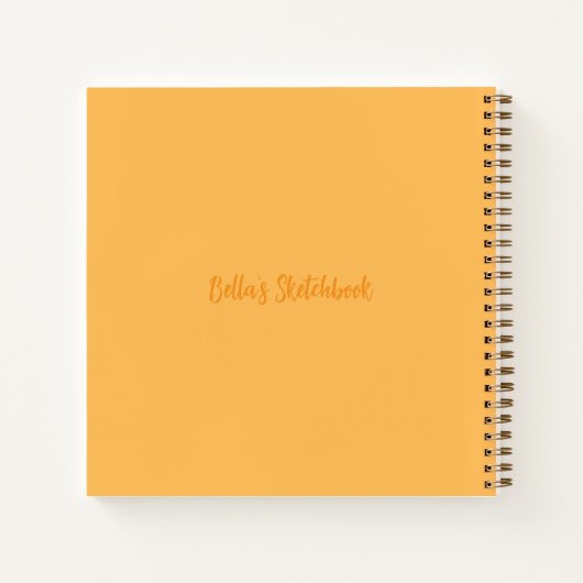 Personalized Tiger Sketchbook - Yellow ノートブック (裏面)