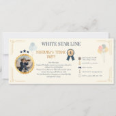 Personalized Titanic Boarding Pass Birthday 招待状 (正面)