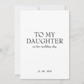 Personalized "To My Daughter" ON HER Wedding Day  サンキューカード (正面)