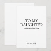 Personalized "To My Daughter" ON HER Wedding Day  サンキューカード (正面/裏面)