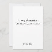 Personalized "To My Daughter" ON HER Wedding Day  招待状 (正面)