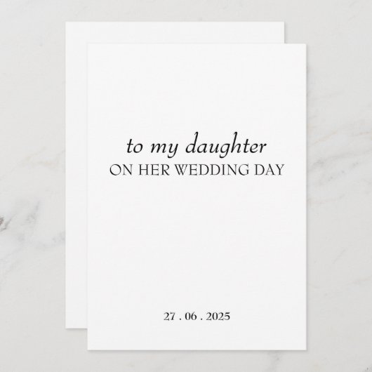 Personalized "To My Daughter" ON HER Wedding Day  招待状 (正面/裏面)