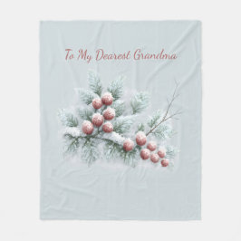 Personalized To My Dearest Grandma Frosted Winter  フリースブランケット