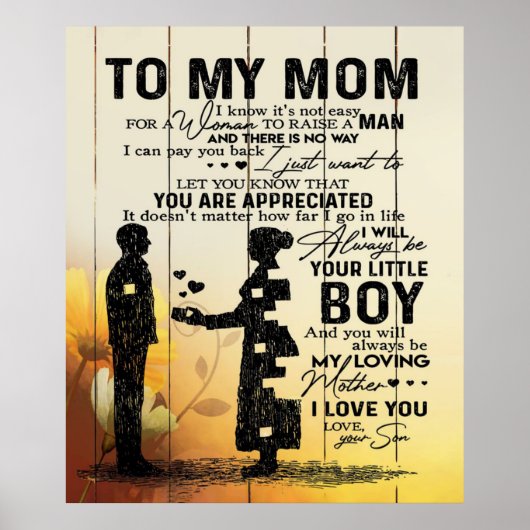 Personalized To My Mom From Son| Birthday Mom Gift ポスター (正面)