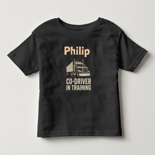 Personalized toddler shirt for trucker - semi   トドラーTシャツ (正面)