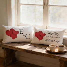 Personalized Together Every Day Adventure Monogram ランバークッション