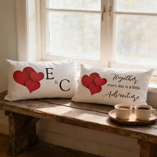 Personalized Together Every Day Adventure Monogram ランバークッション