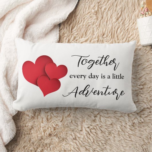 Personalized Together Every Day Adventure Monogram ランバークッション (ブランケット)