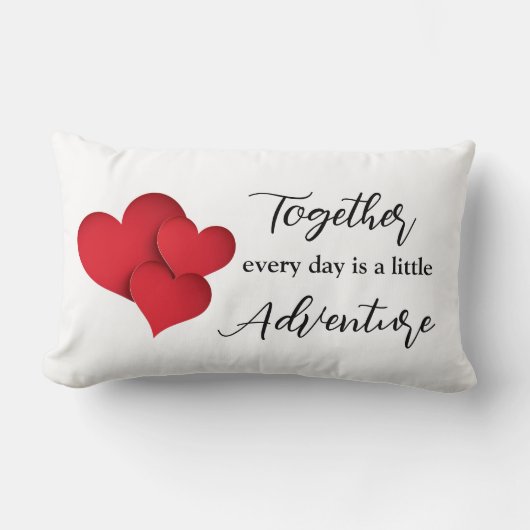 Personalized Together Every Day Adventure Monogram ランバークッション (正面)