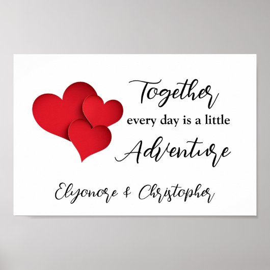 Personalized Together Every Day Adventure Quote ポスター (正面)