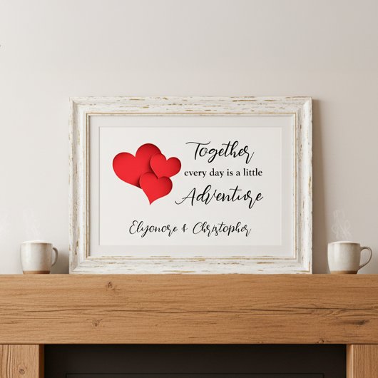 Personalized Together Every Day Adventure Quote ポスター