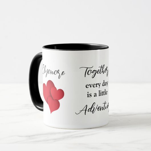 Personalized Together Every Day Adventure Quote マグカップ (正面左)