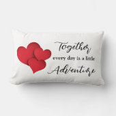 Personalized Together Every Day Adventure Quote  ランバークッション (正面)