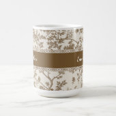 Personalized Toile De Jouy Mug Custom Name Date コーヒーマグカップ (中央)