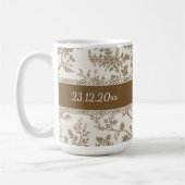 Personalized Toile De Jouy Mug Custom Name Date コーヒーマグカップ (左)