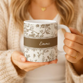 Personalized Toile De Jouy Mug Custom Name Date  コーヒーマグカップ