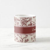 Personalized Toile De Jouy Mug Custom Name Date Gi コーヒーマグカップ (中央)