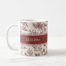 Personalized Toile De Jouy Mug Custom Name Date Gi コーヒーマグカップ