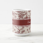 Personalized Toile De Jouy Mug Custom Name Date Gi コーヒーマグカップ (中央)