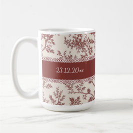 Personalized Toile De Jouy Mug Custom Name Date Gi コーヒーマグカップ
