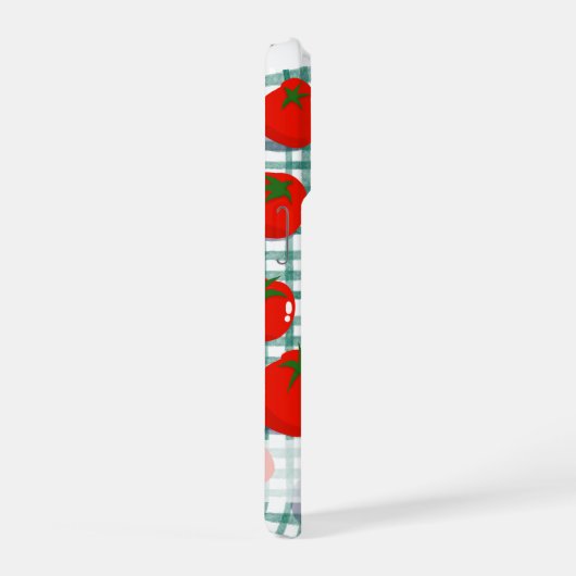 Personalized Tomato on Green Gingham Phone Case –  iPhoneケース (右側面)