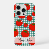 Personalized Tomato on Green Gingham Phone Case –  iPhoneケース (裏面)