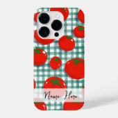 Personalized Tomato on Green Gingham Phone Case –  iPhoneケース (裏面)