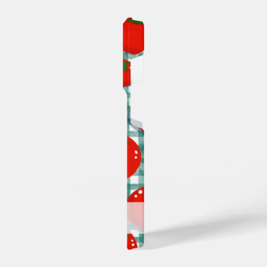 Personalized Tomato on Green Gingham Phone Case –  iPhoneケース (左側面)