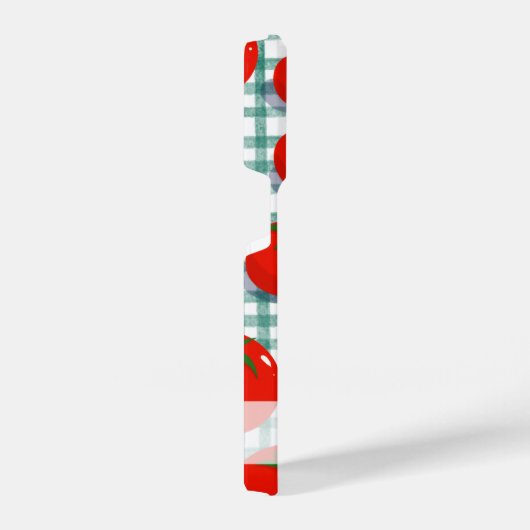 Personalized Tomato on Green Gingham Phone Case –  iPhoneケース (右側面)