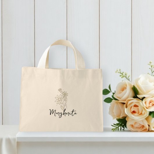 personalized tote bags with flowers  ミニトートバッグ