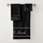 Personalized Towel Set, Elegant White, Classic バスタオルセット (インサイチュ)