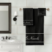 Personalized Towel Set, Elegant White, Classic バスタオルセット