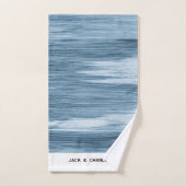 Personalized Towel Set, Shaded Blue Ombre, Elegant バスタオルセット (ハンドタオル)