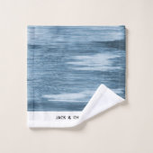 Personalized Towel Set, Shaded Blue Ombre, Elegant バスタオルセット (ウォッシュタオル)