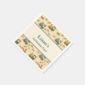 Personalized Train Birthday Party  スタンダードカクテルナプキン (角)