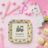 Personalized Train Birthday Party  ペーパープレート (パーティー)