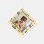 Personalized Train Birthday Photo スタンダードカクテルナプキン (角)