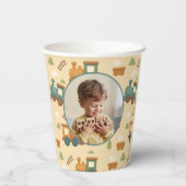 Personalized Train Birthday Photo Party 紙コップ (裏面)