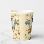 Personalized Train Birthday Photo Party 紙コップ (右)