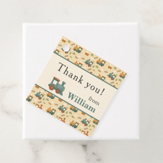 Personalized Train Birthday Thank You フェイバータグ (インサイチュ)