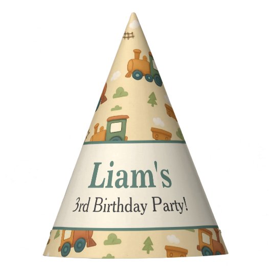 Personalized Train Kid Birthday  パーティーハット (正面)