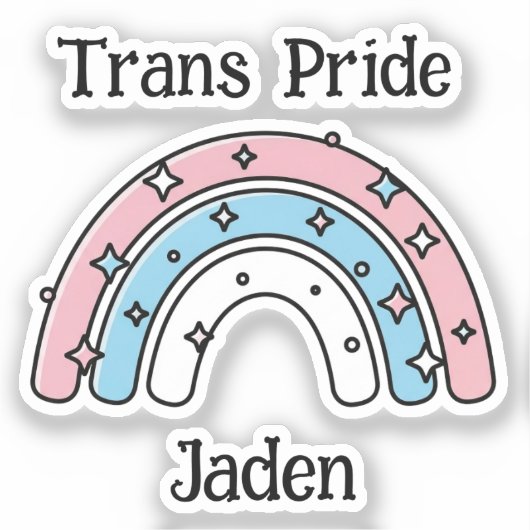 Personalized Transgender Rainbow | LGBTQIA+  シール (正面)