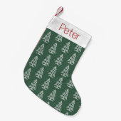 Personalized Tree Pattern Christmas Stocking スモールクリスマスストッキング (正面 (吊り時))