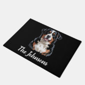 Personalized Trendy  Bernese Mountain Dog  ドアマット (アングル)
