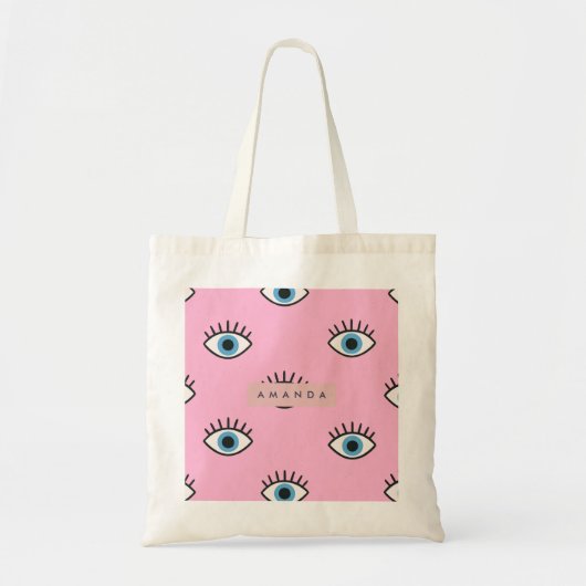 Personalized Trendy Evil Eye Pop Art Pattern トートバッグ (正面)