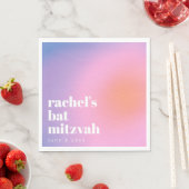 Personalized Trendy Lavender Purple Bat Mitzvah スタンダードランチョンナプキン (インサイチュ)