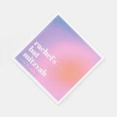 Personalized Trendy Lavender Purple Bat Mitzvah スタンダードランチョンナプキン (角)