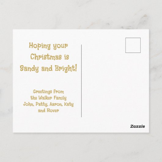 Personalized Tropical Christmas Holiday Pineapple ポストカード (裏面)