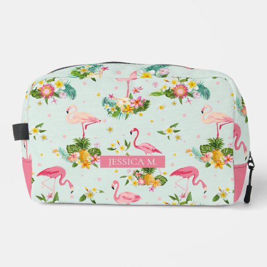Personalized Tropical Flamingo Pink Beach Vibes ドップキット (正面)